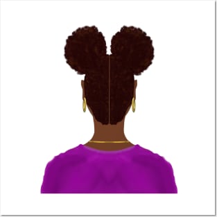 Afro Puffs (White Background) Posters and Art